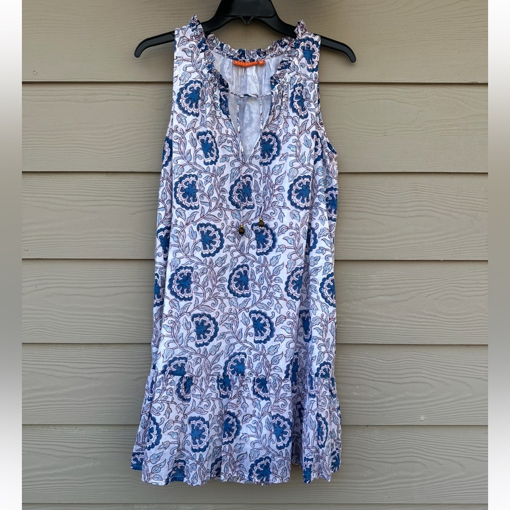 Oliphant Blue and White Floral Dress